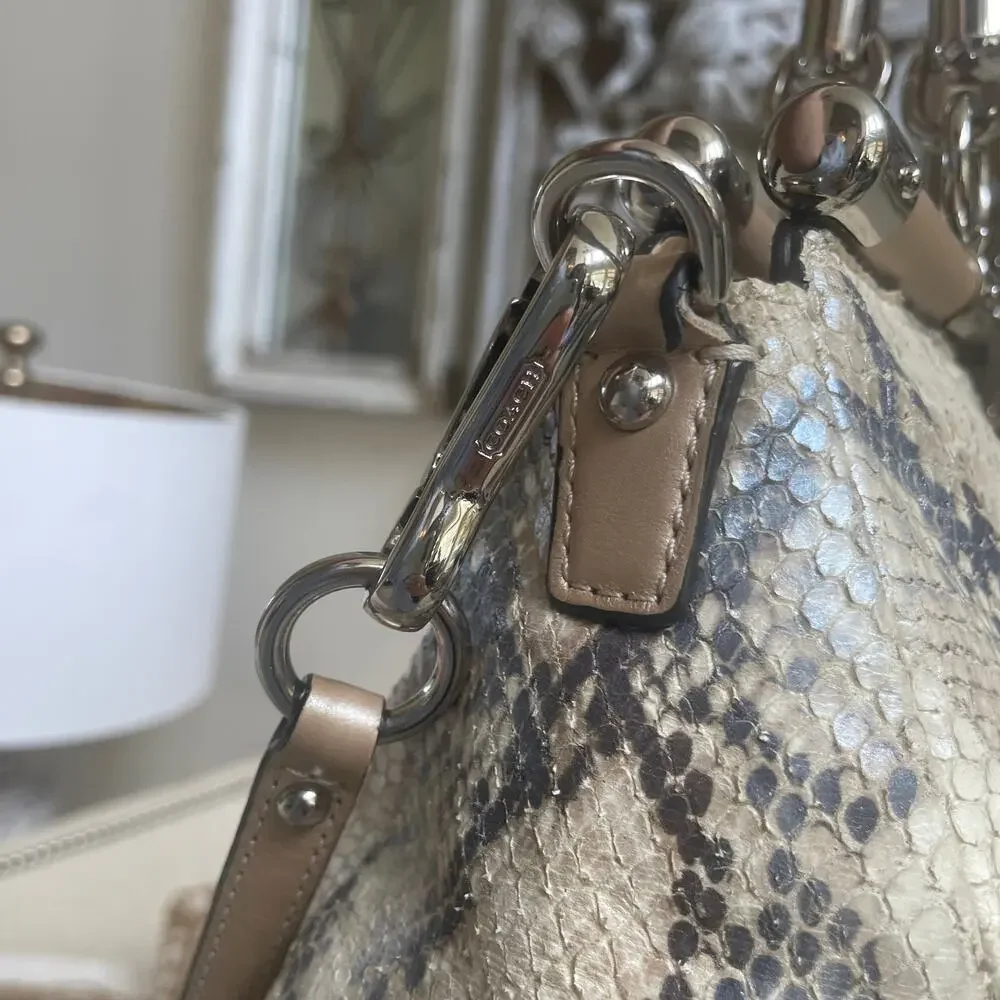 Rare Coach Madison Pinnacle Exotic Carrie Satchel Python Embossed Leather 28608